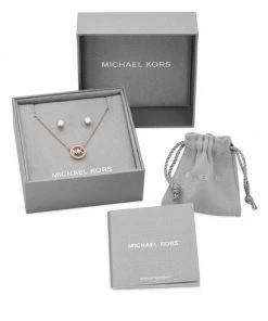 Michael Kors Premium 14K Rose Goldplated Cubic Zirconia Necklace & Earrings Set -Michael Kors Sales Shop unnamed file 516