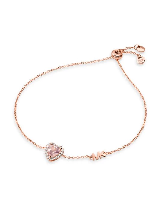 Premium Michael Kors 14K Rose Gold-Plated & Nanogem Slider Bracelet 1 Premium Michael Kors 14K Rose Gold-Plated & Nanogem Slider Bracelet