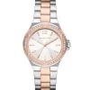 Michael Kors Lennox Three-Hand Two-Tone Rose Gold & Stainless Steel Pavé Watch