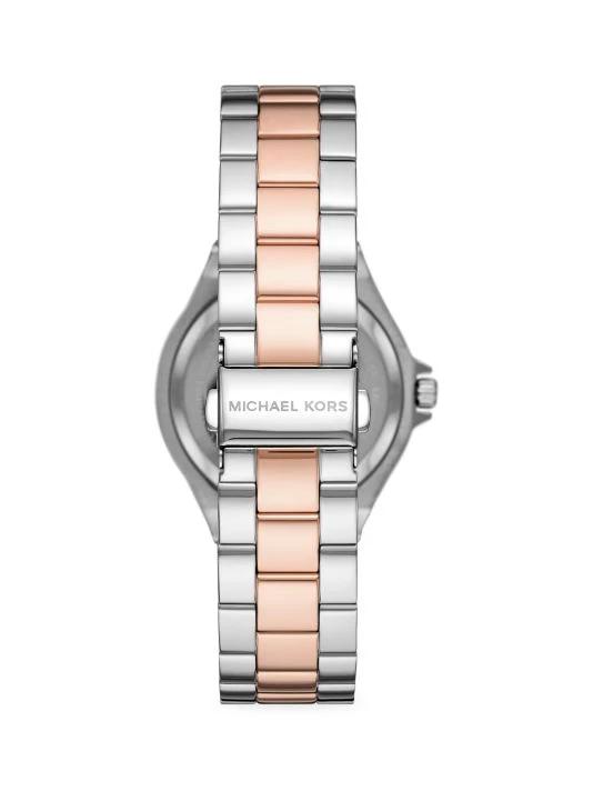Michael Kors Lennox Three-Hand Two-Tone Rose Gold & Stainless Steel Pavé Watch 3 Michael Kors Lennox Three-Hand Two-Tone Rose Gold & Stainless Steel Pavé Watch - Image 3