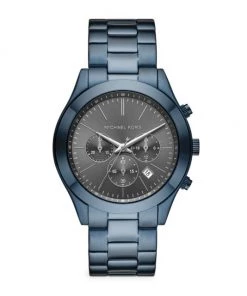 Michael Kors Slim Runway Chronograph Blue & Gray Stainless Steel Watch