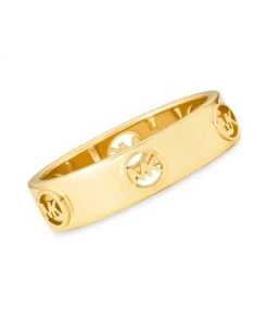 Michael Kors 14K-Gold-Plated Monogram Logo Ring