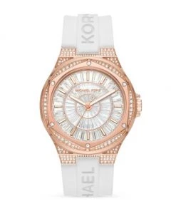 Michael Kors Lennox Rose Goldtone, Crystal & Silicone Three-Hand Watch