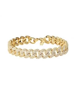 Michael Kors 14K-Gold-Plated & Cubic Zirconia Curb-Chain Bracelet