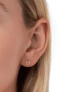 Michael Kors 14K-Rose-Gold-Plated & Cubic Zirconia Monogram Stud Earrings -Michael Kors Sales Shop unnamed file 608