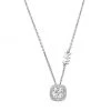 Michael Kors Premium Brilliance Sterling Silver Cushion-Cut Cubic Zirconia Pendant Necklace
