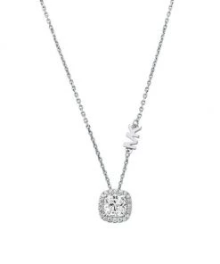 Michael Kors Premium Brilliance Sterling Silver Cushion-Cut Cubic Zirconia Pendant Necklace