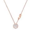 Michael Kors 14K-Rose-Gold-Plated & Cubic Zirconia Round Halo Pendant Necklace