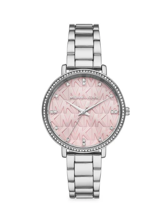Michael Kors Pyper Three-Hand Stainless Steel Alloy Logo Watch 1 Michael Kors Pyper Three-Hand Stainless Steel Alloy Logo Watch