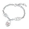 Michael Kors Premium Sterling Silver, Mother-Of-Pearl & Cubic Zirconia Heart Lock Bracelet