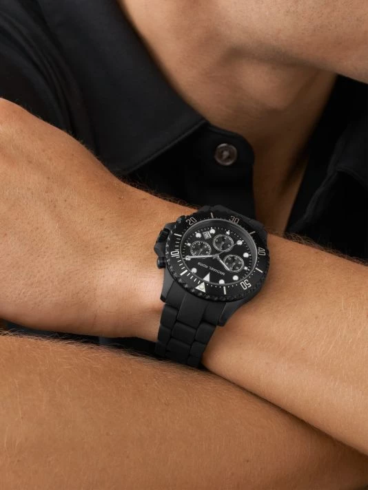 Michael Kors Everest Chronograph Black Stainless Steel & Silicone Watch 2 Michael Kors Everest Chronograph Black Stainless Steel & Silicone Watch - Image 2