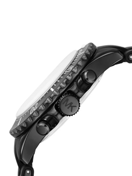 Michael Kors Everest Chronograph Black Stainless Steel & Silicone Watch 3 Michael Kors Everest Chronograph Black Stainless Steel & Silicone Watch - Image 3