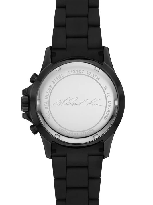 Michael Kors Everest Chronograph Black Stainless Steel & Silicone Watch 4 Michael Kors Everest Chronograph Black Stainless Steel & Silicone Watch - Image 4