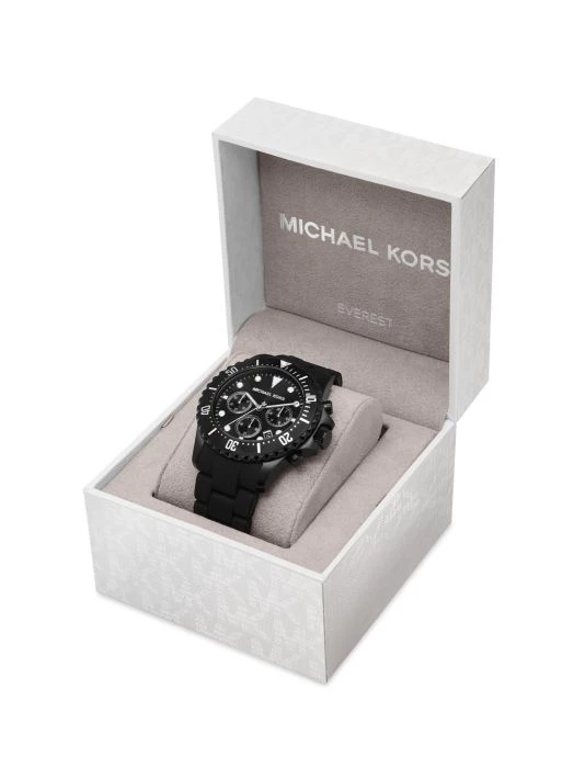 Michael Kors Everest Chronograph Black Stainless Steel & Silicone Watch 6 Michael Kors Everest Chronograph Black Stainless Steel & Silicone Watch - Image 6