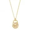 Michael Kors Premium 14K Gold-Plated, Mother-Of-Pearl & Cubic Zirconia Lock Pendant Necklace