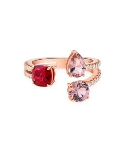 Michael Kors Premium 14K Rose-Gold-Plated & Nanogems Cluster Wrap Ring