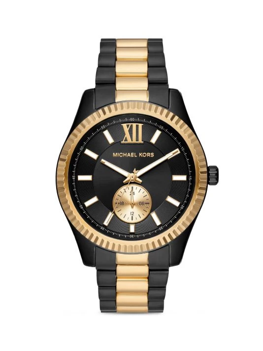 Michael Kors Lexington Multifunction Two-Tone Stainless Steel Watch For Men 1 Michael Kors Lexington Multifunction Two-Tone Stainless Steel Watch For Men