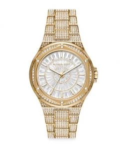 Michael Kors Lennox Three-Hand Goldtone Stainless Steel & Crystal Watch
