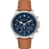 Michael Kors Cortlandt Chronograph Navy Luggage Leather Watch