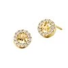 Michael Kors 14K-Gold-Plated & Cubic Zirconia Round Monogram Stud Earrings