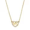 Michael Kors 14K-Gold-Plated & Cubic Zirconia Heart Monogram Pendant Necklace