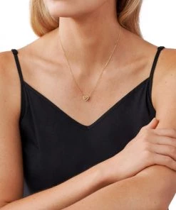 Michael Kors 14K-Gold-Plated & Cubic Zirconia Heart Monogram Pendant Necklace -Michael Kors Sales Shop unnamed file 799