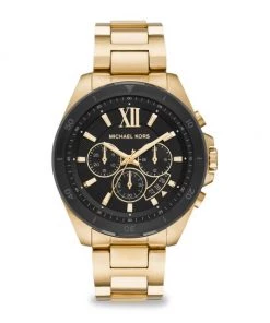 Michael Kors Sales Shop 26 Michael Kors Brecken Goldtone Stainless Steel Bracelet Chronograph Watch For Men