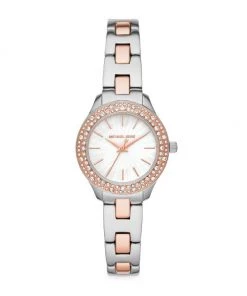 Michael Kors Liliane Two-Tone Stainless Steel & Pavé Bracelet Watch