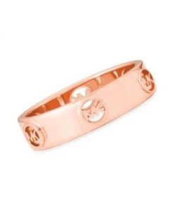 Michael Kors 14K-Rose-Gold-Plated Monogram Logo Ring