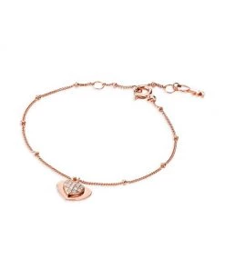 Michael Kors Premium 14K Rose Goldplated Cubic Zirconia Pavé Heart Bracelet