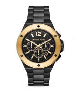 Michael Kors Lennox Chronograph Black-Tone Stainless Steel Watch