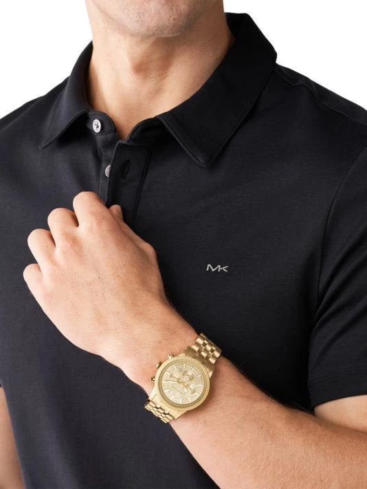 Michael Kors Hutton Goldtone Stainless Steel Chronograph Watch For Men 2 Michael Kors Hutton Goldtone Stainless Steel Chronograph Watch For Men - Image 2