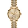 Michael Kors Portia Three-Hand Goldtone Stainless Steel Pav&eacute; Watch