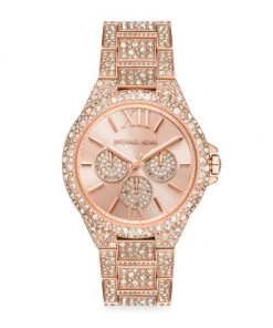 Michael Kors Camille Rose Goldtone Stainless Steel & Allover Pavé Bracelet Watch
