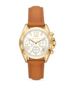 Michael Kors Bradshaw Goldtone Stainless Steel & Leather Chronograph Watch
