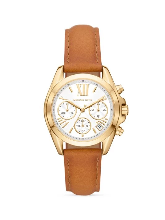 Michael Kors Bradshaw Goldtone Stainless Steel & Leather Chronograph Watch 1 Michael Kors Bradshaw Goldtone Stainless Steel & Leather Chronograph Watch