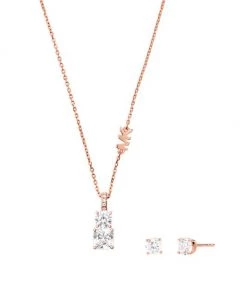 Michael Kors Premium 14K Rose Gold-Plated & Cubic Zirconia Necklace Set