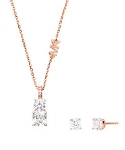 Michael Kors Premium 14K Rose Gold-Plated & Cubic Zirconia Necklace Set -Michael Kors Sales Shop unnamed file 880