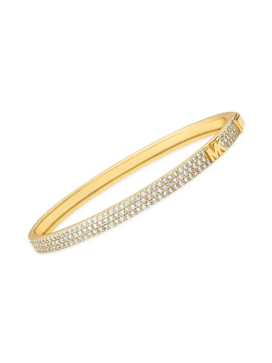 Michael Kors Premium 14K Gold-Plated & Cubic Zirconia Logo Bangle 2 Michael Kors Premium 14K Gold-Plated & Cubic Zirconia Logo Bangle - Image 2