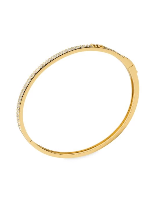Michael Kors Premium 14K Gold-Plated & Cubic Zirconia Logo Bangle 3 Michael Kors Premium 14K Gold-Plated & Cubic Zirconia Logo Bangle - Image 3