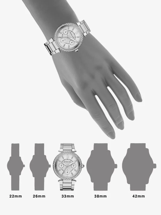 Michael Kors Parker Pavé Stainless Steel Chronograph Bracelet Watch 3 Michael Kors Parker Pavé Stainless Steel Chronograph Bracelet Watch - Image 3