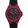 Michael Kors Lennox Three-Hand Black Silicone Watch