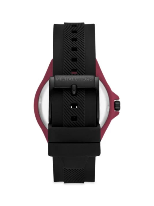 Michael Kors Lennox Three-Hand Black Silicone Watch 4 Michael Kors Lennox Three-Hand Black Silicone Watch - Image 4