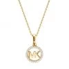 Michael Kors Premium 14K Goldplated Round Logo Necklace