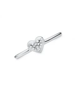 Michael Kors Sterling Silver & Cubic Zirconia Heart Ring