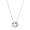 Michael Kors Sterling Silver & Cubic Zirconia Interlocking-Ring Pendant Necklace