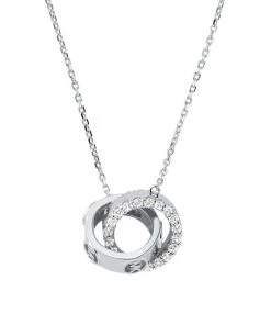 Michael Kors Sterling Silver & Cubic Zirconia Interlocking-Ring Pendant Necklace -Michael Kors Sales Shop unnamed file 912