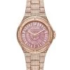 Michael Kors Lennox Three-Hand Rose Goldtone Stainless Steel & Crystal Watch