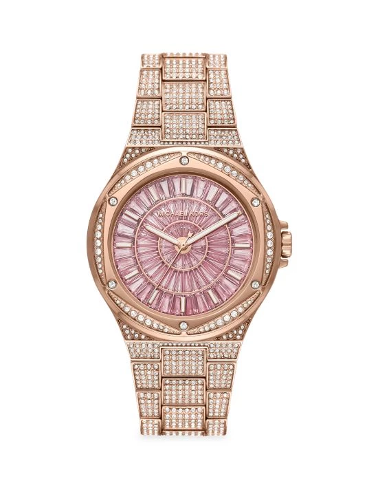 Michael Kors Lennox Three-Hand Rose Goldtone Stainless Steel & Crystal Watch 1 Michael Kors Lennox Three-Hand Rose Goldtone Stainless Steel & Crystal Watch