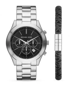 Michael Kors Slim Runway 2-Piece Stainless Steel Watch & Bracelet Set